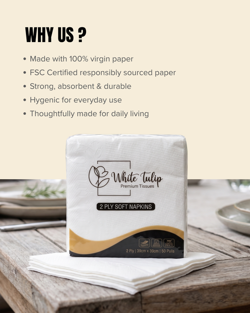 2 PLY Large Dinner Napkins - 50 pulls