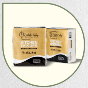 White Tulip Kitchen Tissue Rolls | 2 Ply | 100 sheets | 20 X 20 cms
